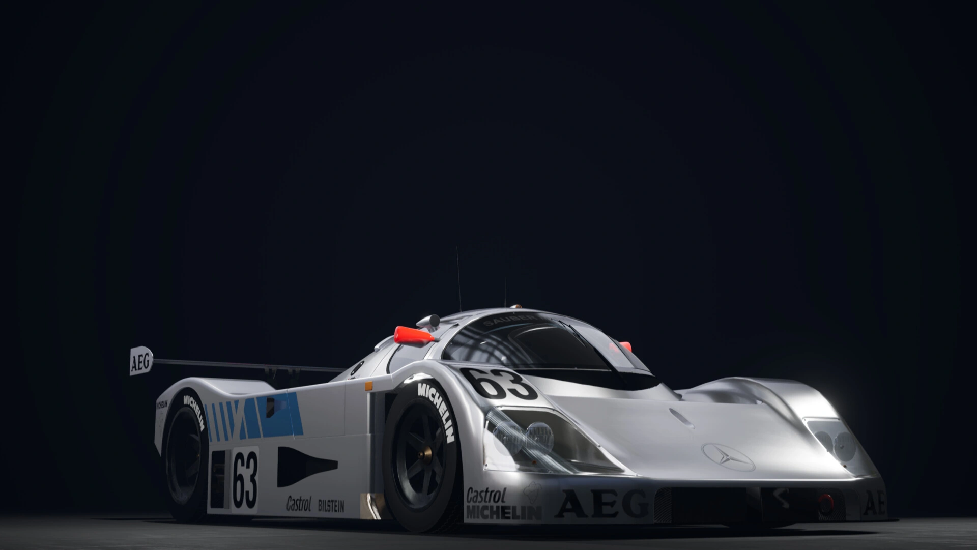 Mercedes Sauber C9 Personal work - Real time project in Unreal Engine 4. It is a reproduction of the Mercedes Sauber C9, model from 1989, which notably competed in the 24 Hours of Le Mans. The car was modeled with Maya, textured with Substance Painter and Photoshop, rendered with Unreal. Ground texture, come from Quixel. I wanted to thank Romain Maistre-Bazin and Bastien Chagnon for their advice on lighting and rendering.